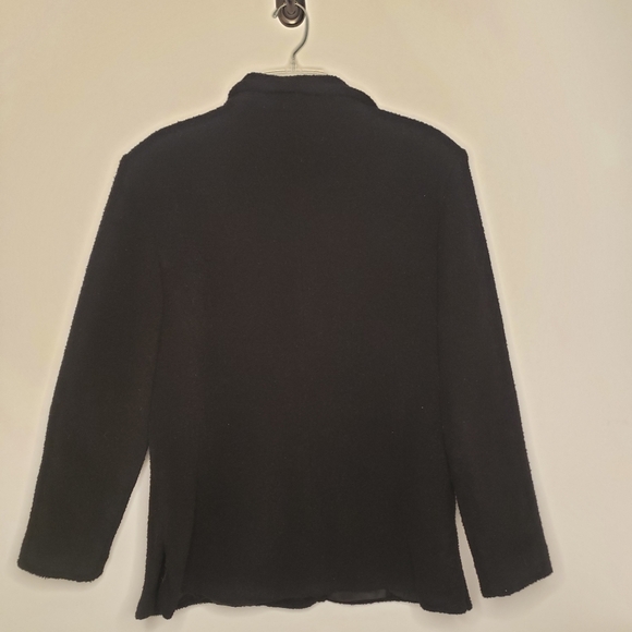 Sandro Paris Vintage Size L Boucle Textured Blazer Coat - Black Pockets - Picture 3 of 13